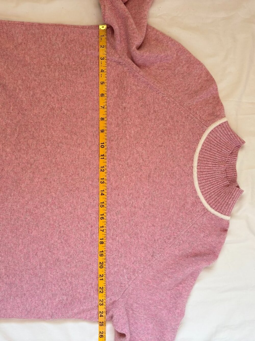J. Jill Contrasting Details Mock Neck Sweater Marled Blush Pink Cream Trim XL - Picture 10 of 10